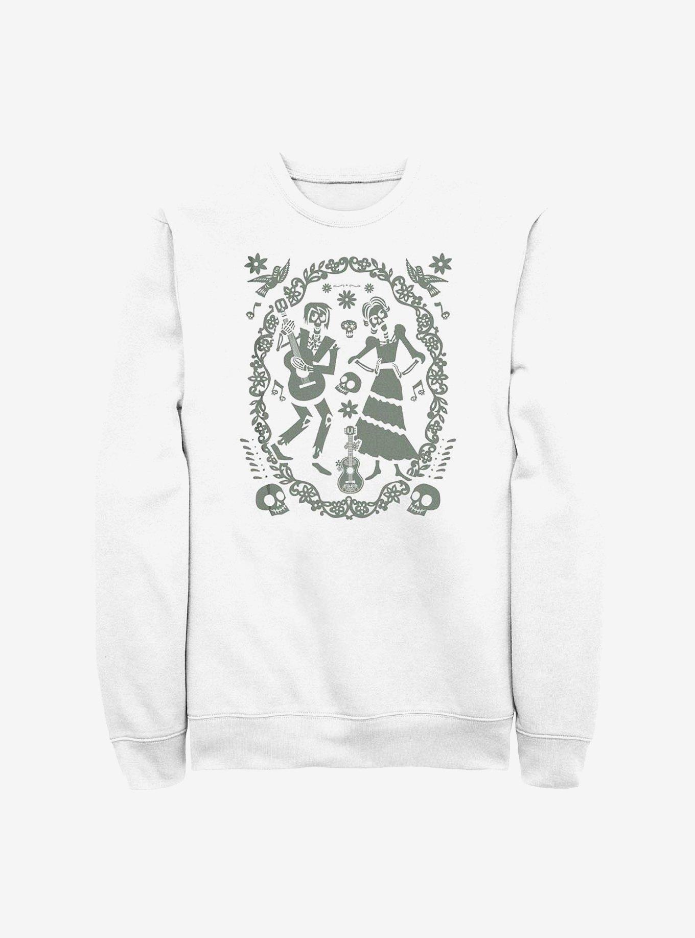 Disney Pixar Coco Paper Art Oval Crew Sweatshirt