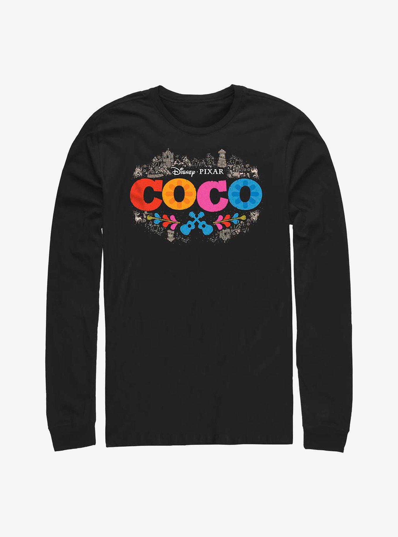 Disney Pixar Coco Artistic Logo Long-Sleeve T-Shirt, BLACK, hi-res