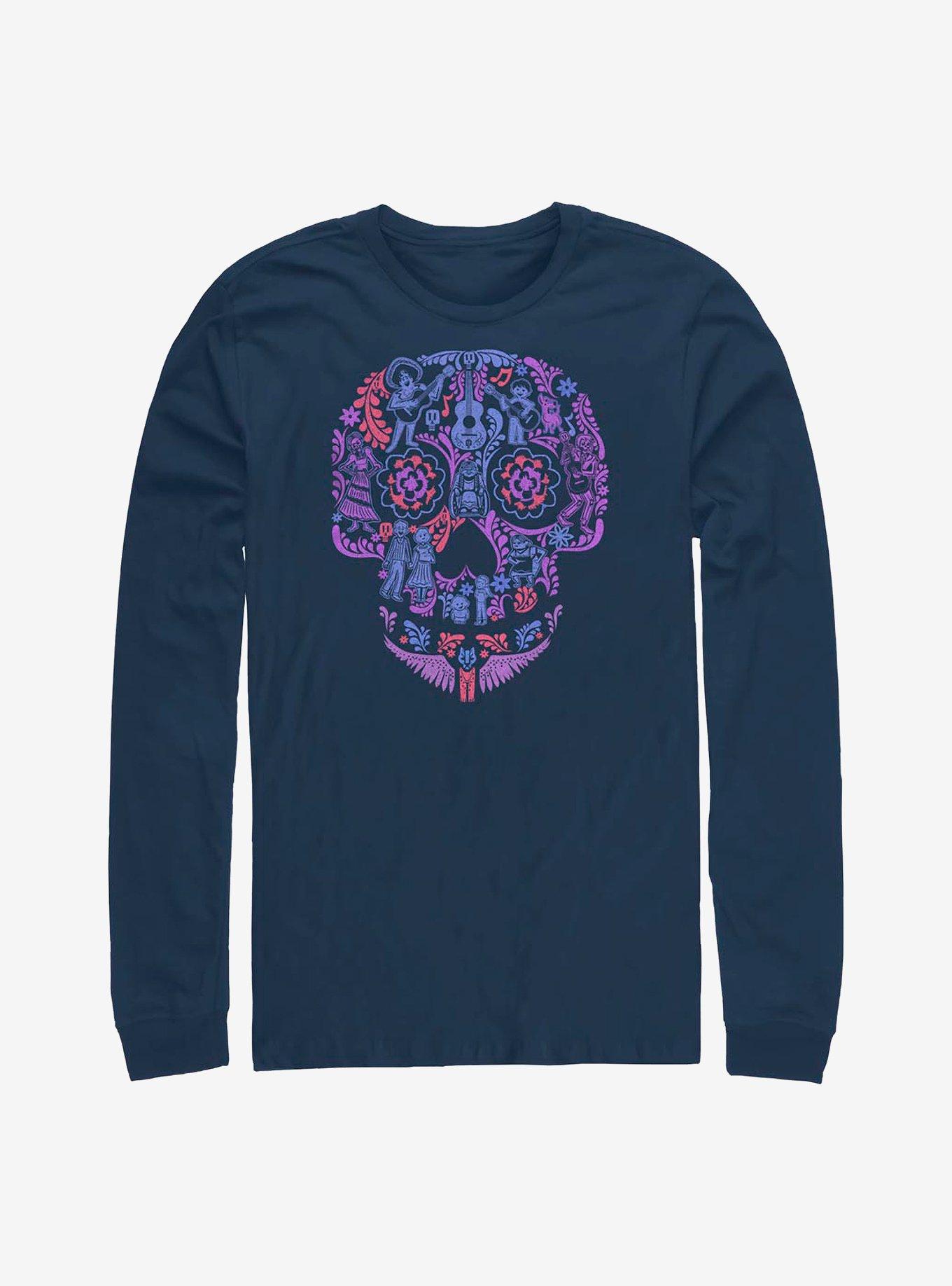 Disney Pixar Coco Skull Long-Sleeve T-Shirt, NAVY, hi-res