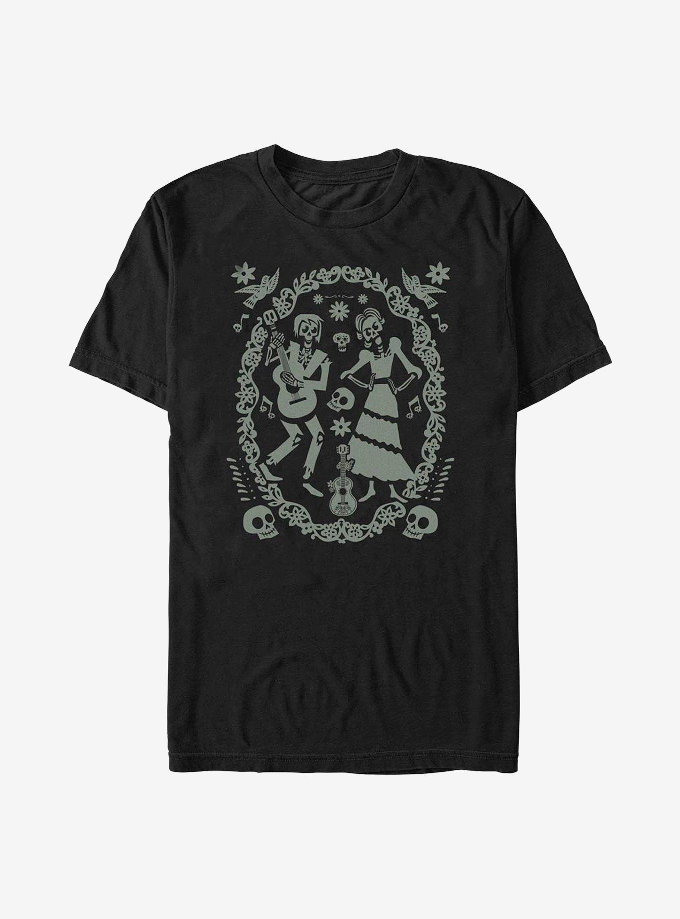 Disney Pixar Coco Paper Art Oval T-Shirt, BLACK, hi-res