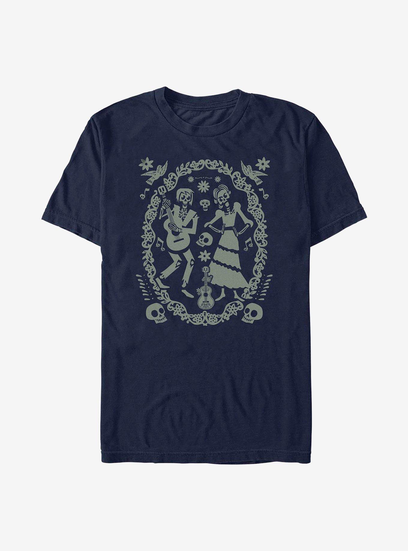 Disney Pixar Coco Paper Art Oval T-Shirt, NAVY, hi-res