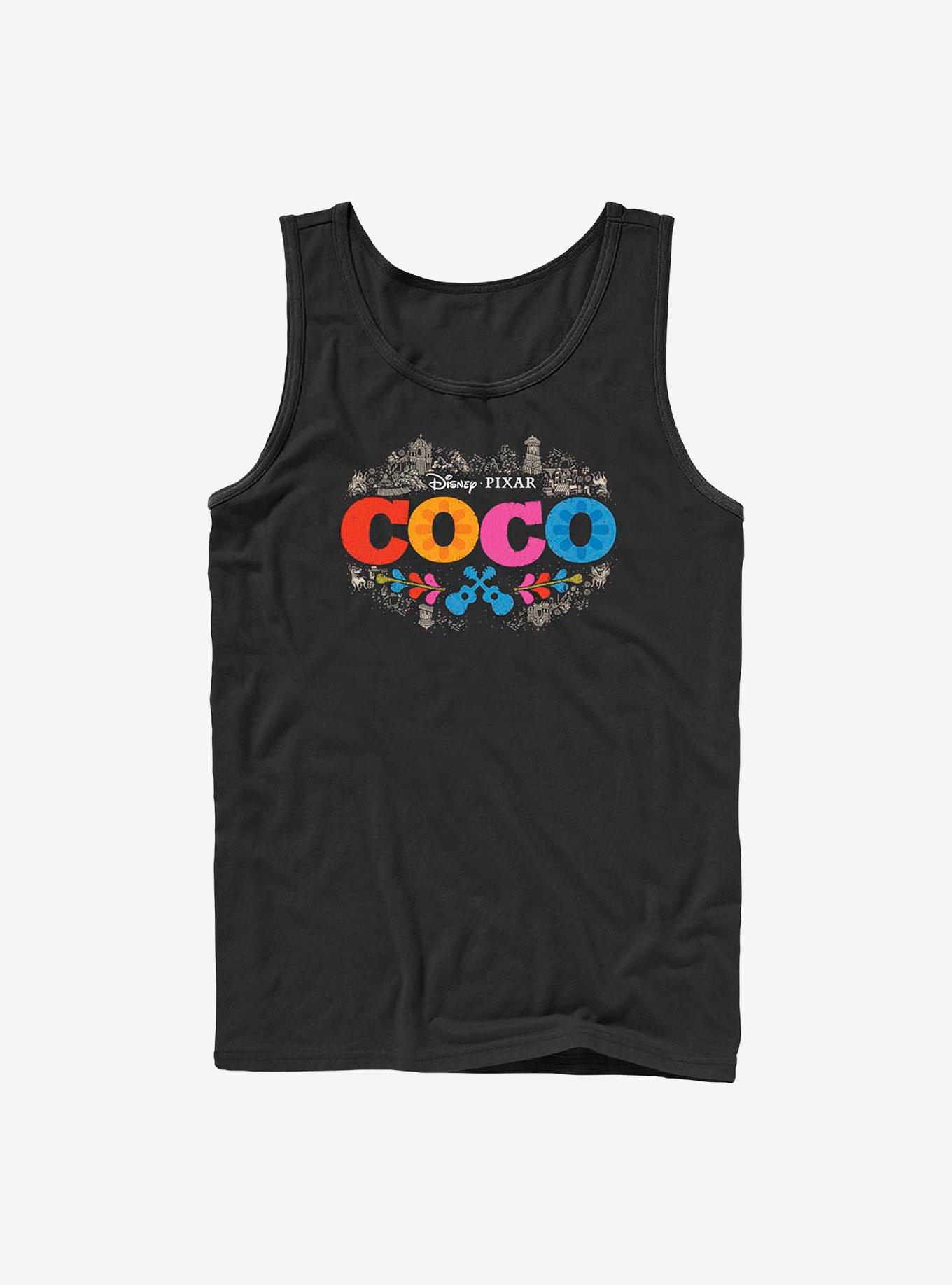 Disney Pixar Coco Artistic Logo Tank, BLACK, hi-res