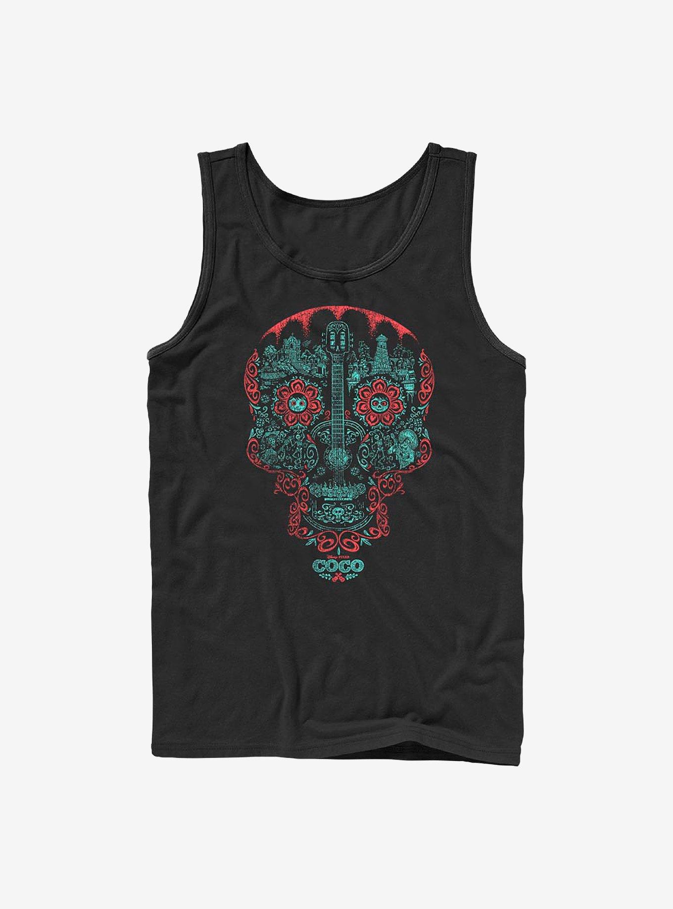 Disney Pixar Coco Craneo Muerto Tank, BLACK, hi-res