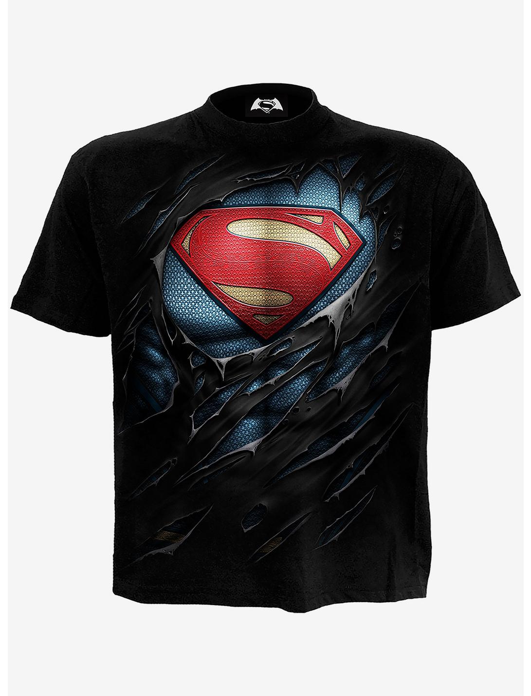 DC Comics Superman Ripped Look T-Shirt, BLACK, hi-res