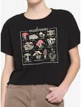 Wild Mushrooms Girls Boxy Crop T-Shirt, BLACK, hi-res