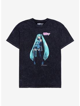 Hatsune Miku Mineral Wash T-Shirt, CHARCOAL, hi-res