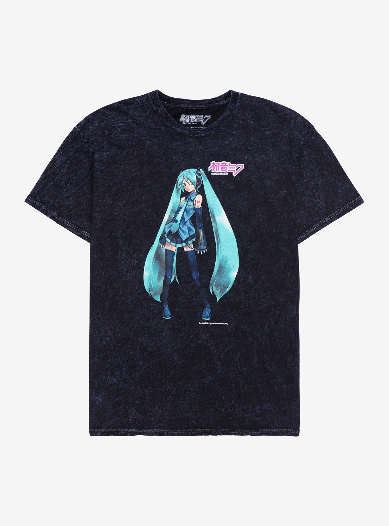 Hatsune Miku Mineral Wash T-Shirt, CHARCOAL, hi-res