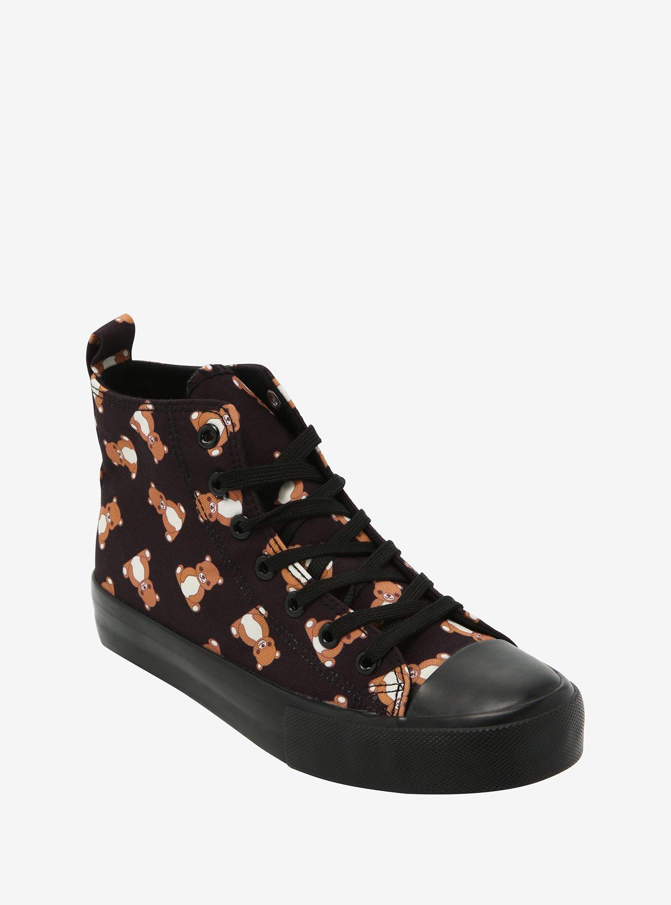 Black Teddy Bear Hi-Top Sneakers, MULTI, hi-res