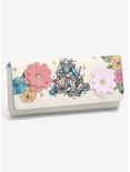 Harry Potter Deathly Hallows Logo Floral Wallet - BoxLunch Exclusive, , hi-res