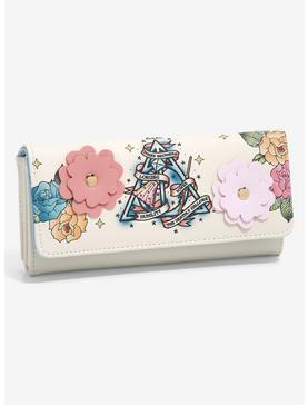 Harry Potter Deathly Hollows Logo Floral Wallet - BoxLunch Exclusive, , hi-res