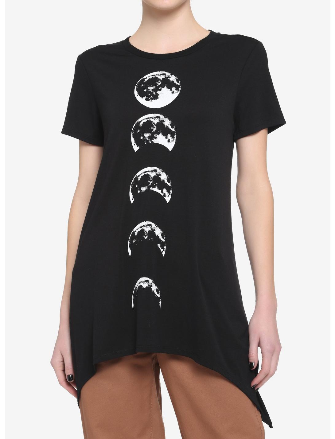 Moon Phase Shark Bite Girls T-Shirt, BLACK, hi-res