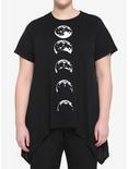 Moon Phase Shark Bite Girls T-Shirt Plus Size, BLACK, hi-res