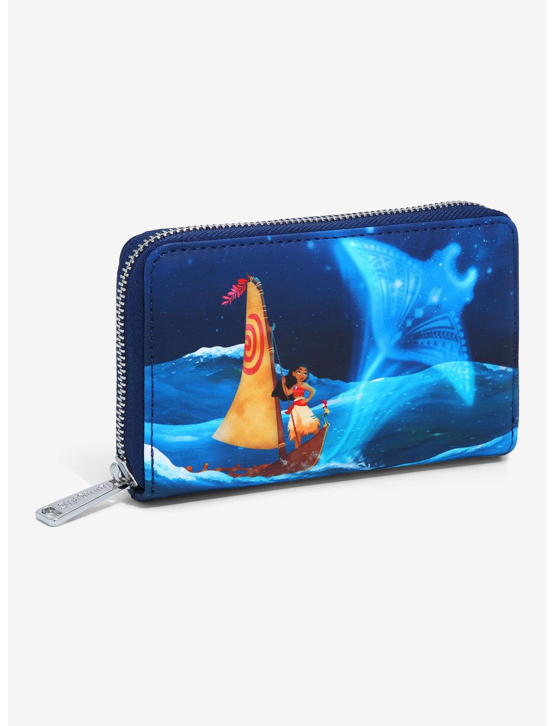 Loungefly Disney Moana Maui's Fish Hook & Gramma Tala Stingray Small Zip Wallet - BoxLunch Exclusive, , hi-res