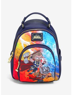 Loungefly Marvel Thor: Love and Thunder Chibi Mighty Thor & Thor Mini Backpack - BoxLunch Exclusive, , hi-res