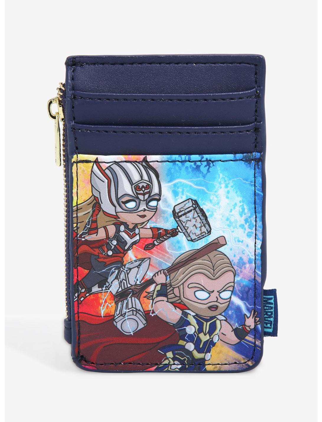 Loungefly Marvel Thor: Love and Thunder Chibi Mighty Thor & Thor Cardholder - BoxLunch Exclusive, , hi-res