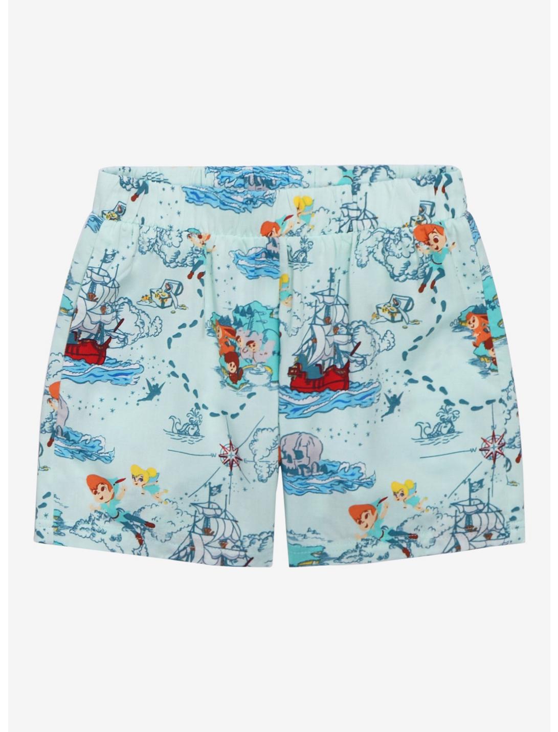 Disney Peter Pan Neverland Map Allover Print Shorts - BoxLunch Exclusive, MINT GREEN, hi-res