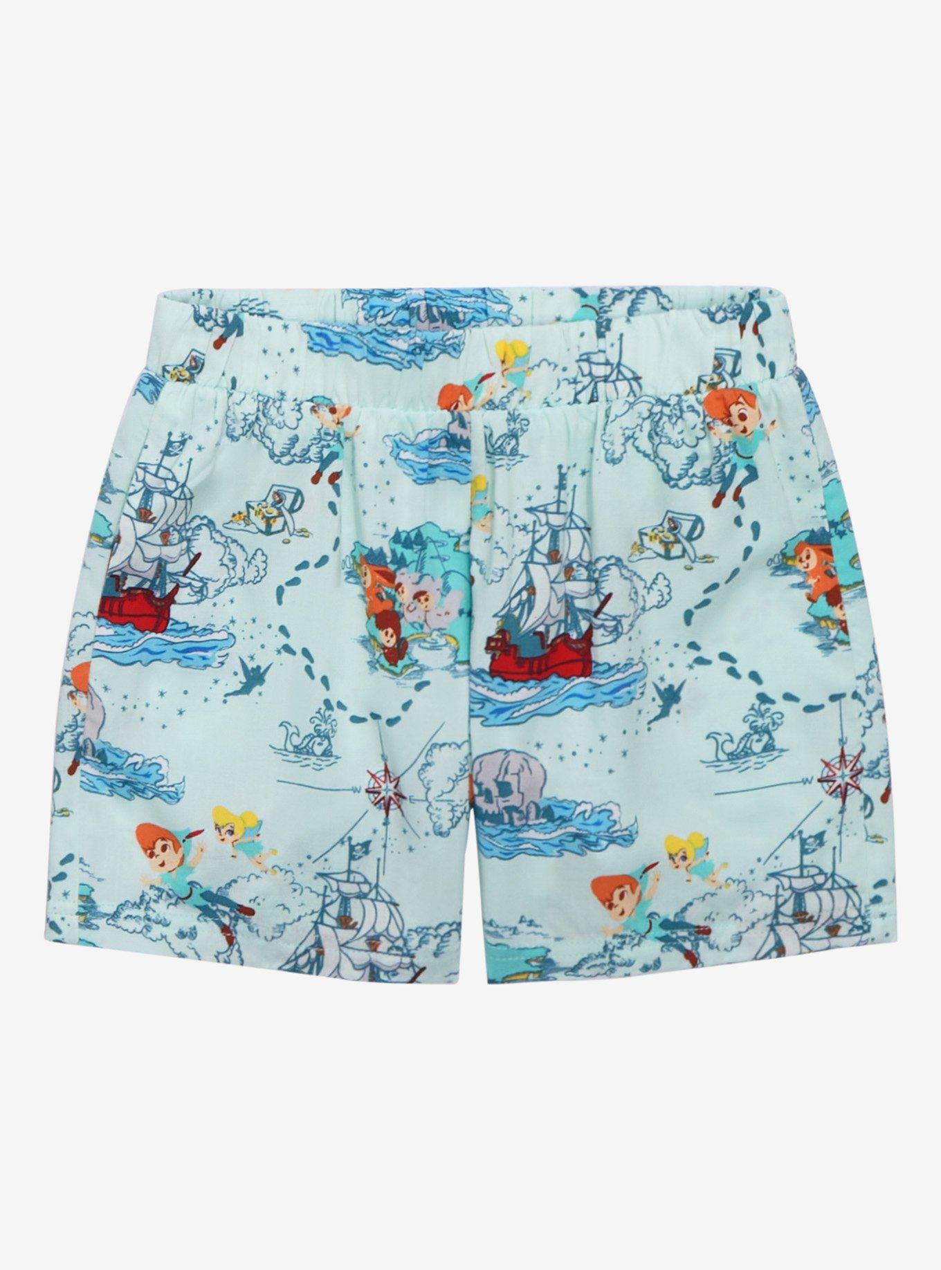 Disney Peter Pan Neverland Map Allover Print Shorts - BoxLunch Exclusive, MINT GREEN, hi-res