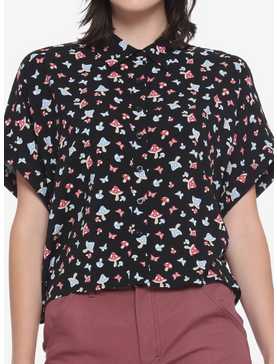 Mushroom Butterfly Girls Woven Button-Up, , hi-res