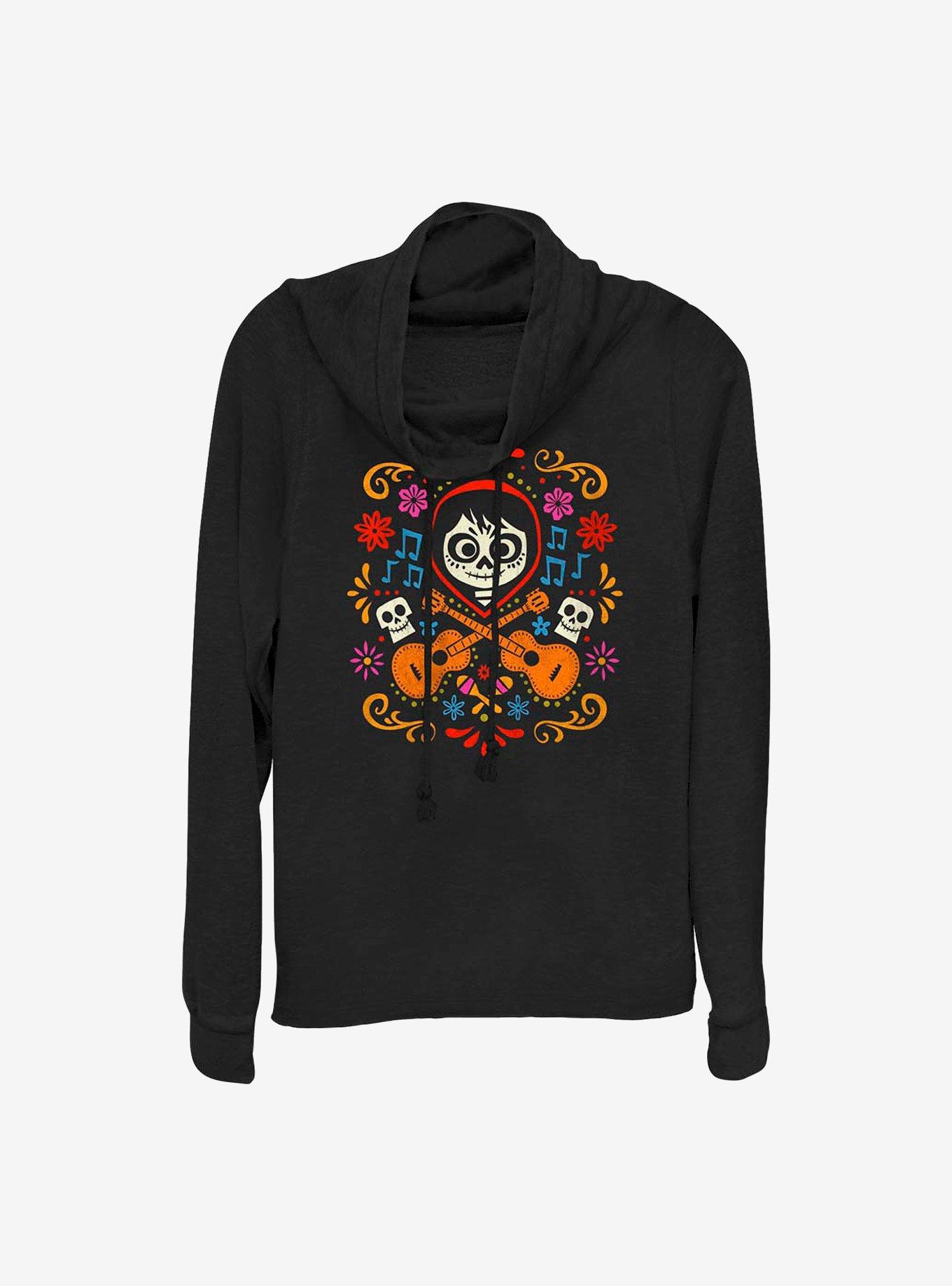 Disney Pixar Coco Musical Miguel Cowlneck Long-Sleeve Girls Top, BLACK, hi-res