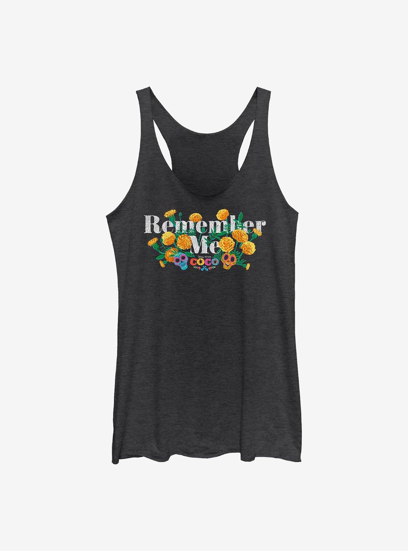 Disney Pixar Coco Remember Me Marigolds Girls Tank, BLK HTR, hi-res