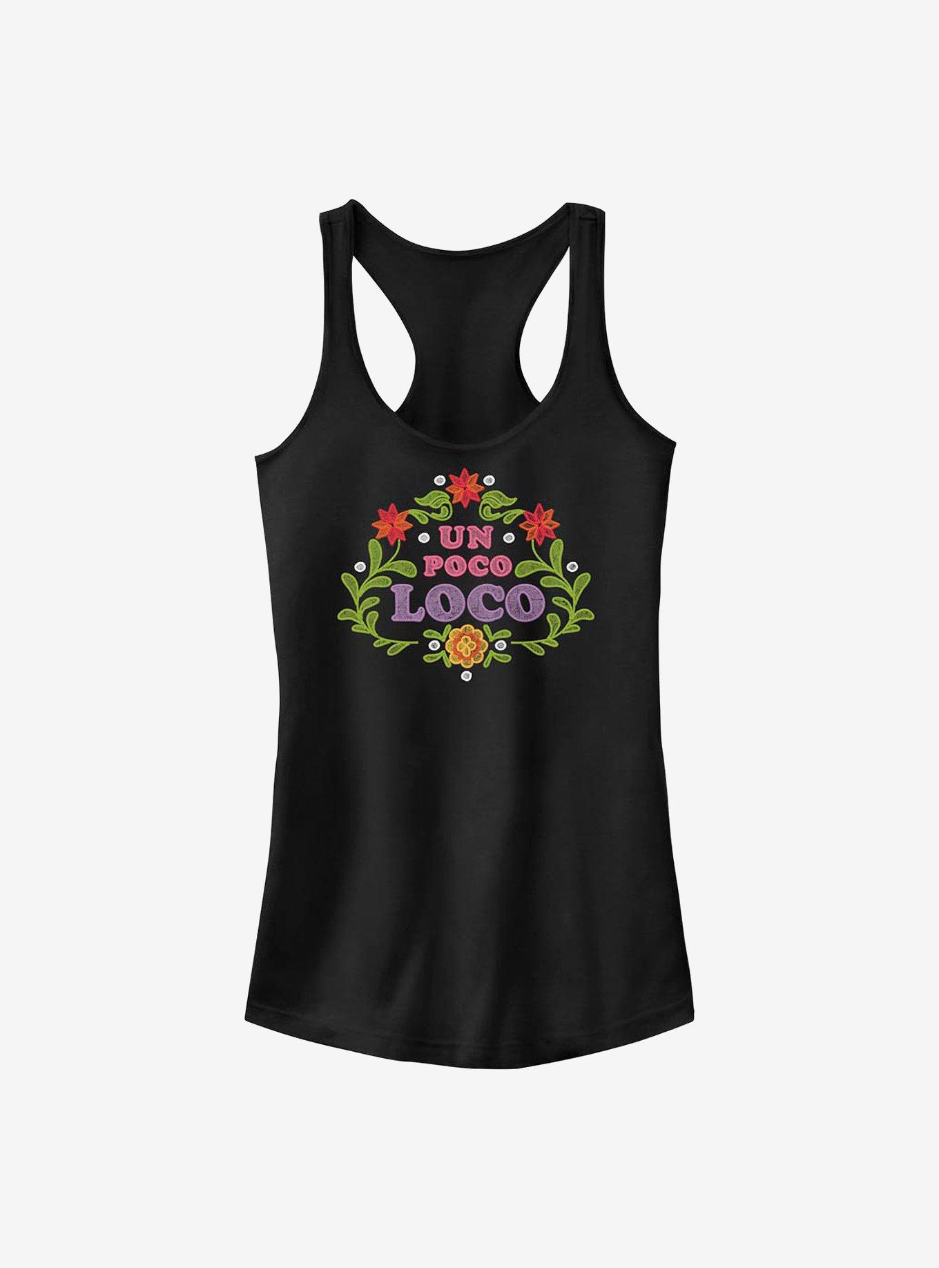 Disney Pixar Coco Un Poco Loco Floral Emblem Girls Tank