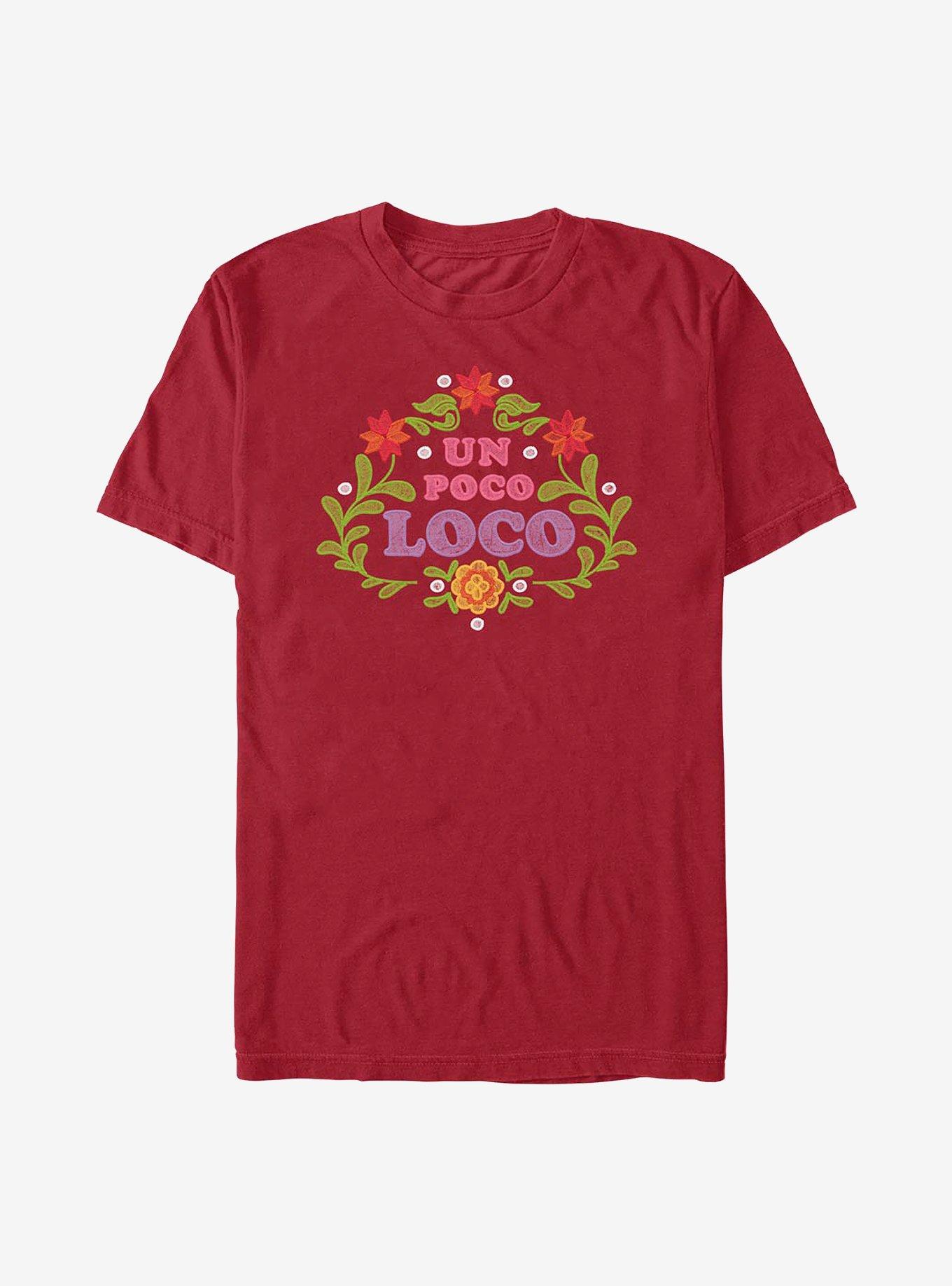 Disney Pixar Coco Un Poco Loco Floral Emblem T-Shirt, CARDINAL, hi-res