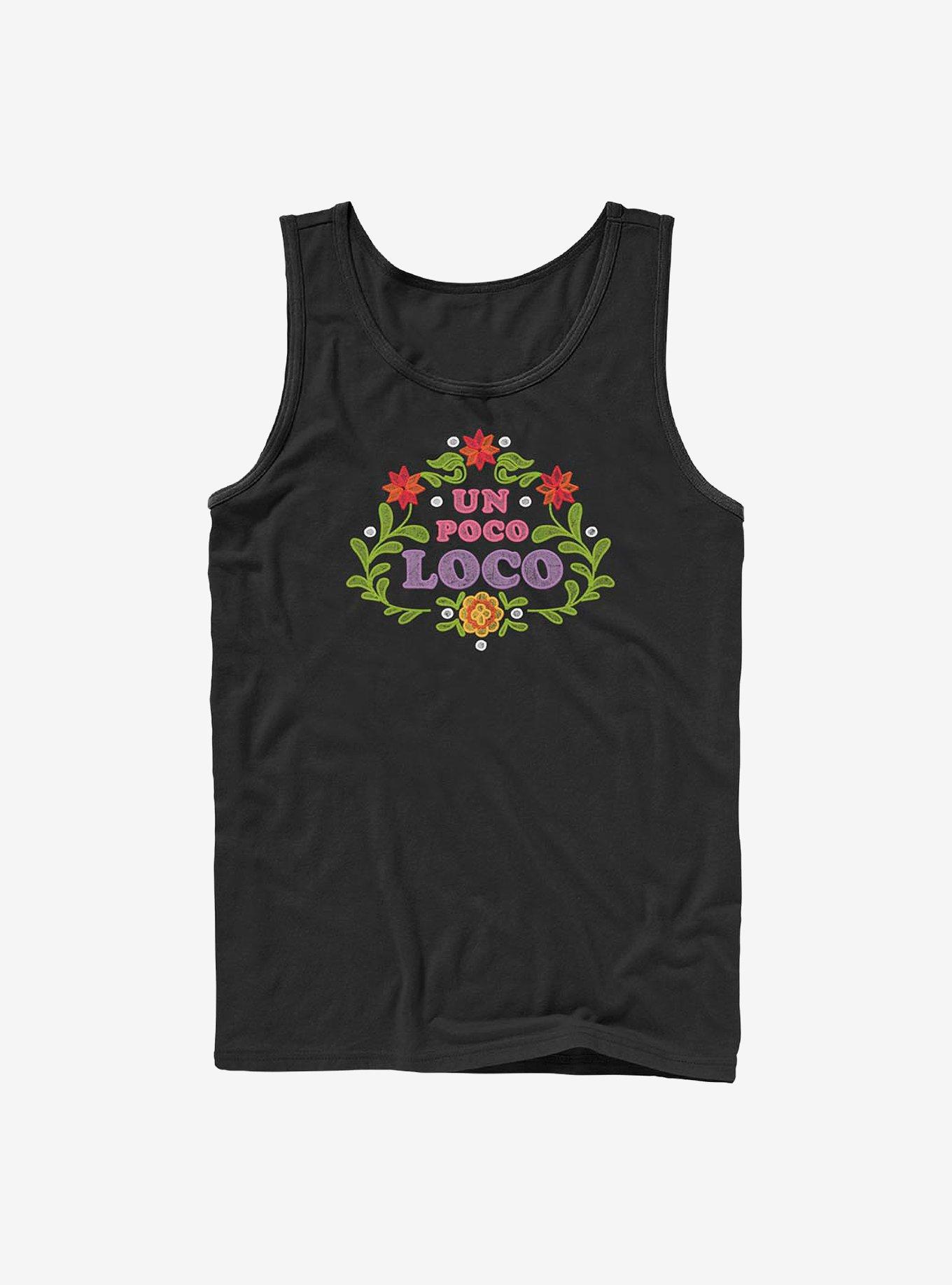 Disney Pixar Coco Un Poco Loco Floral Emblem Tank, BLACK, hi-res