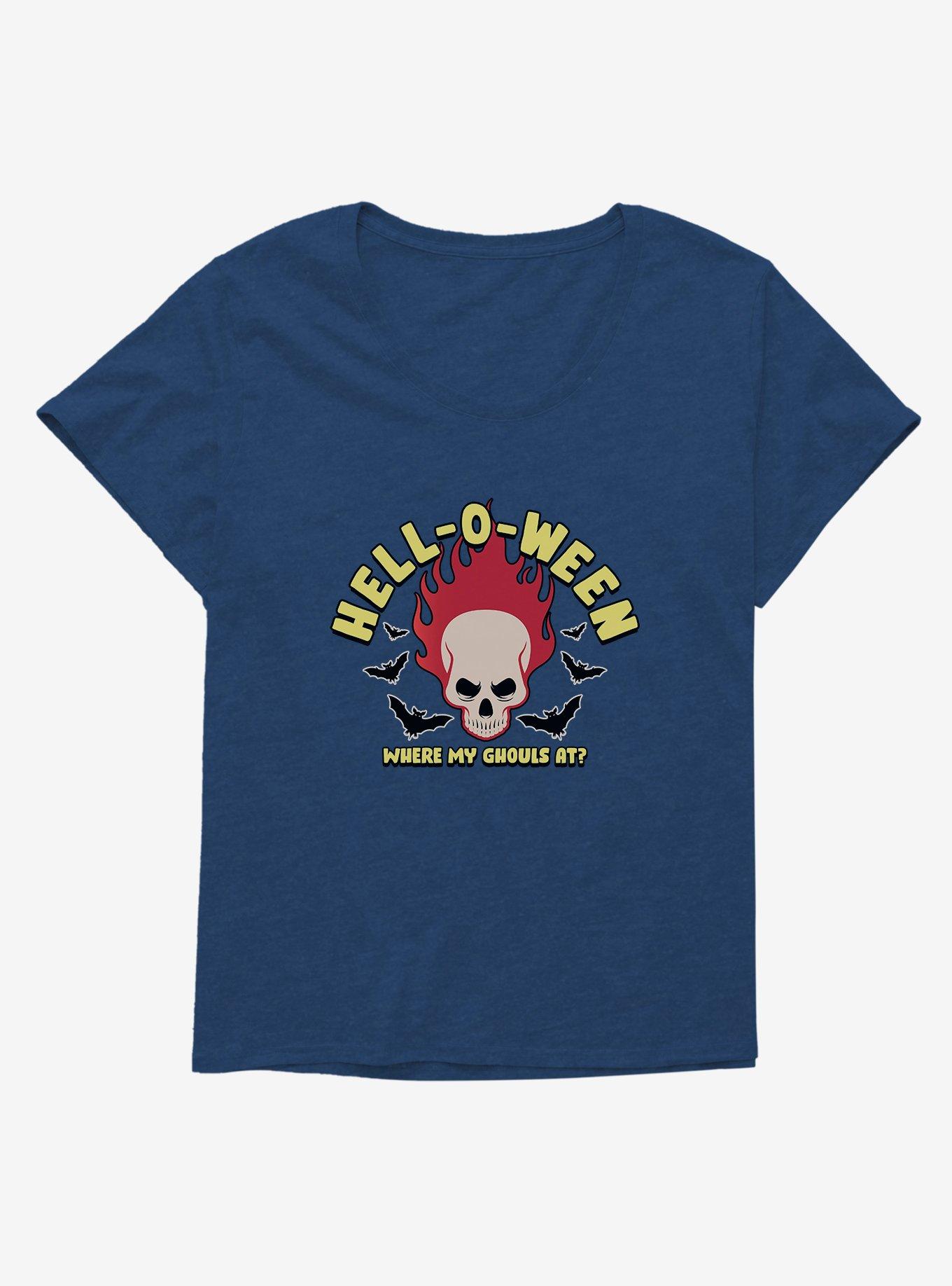 Halloween Hell-O-Ween Plus Size T-Shirt, ATHLETIC NAVY, hi-res