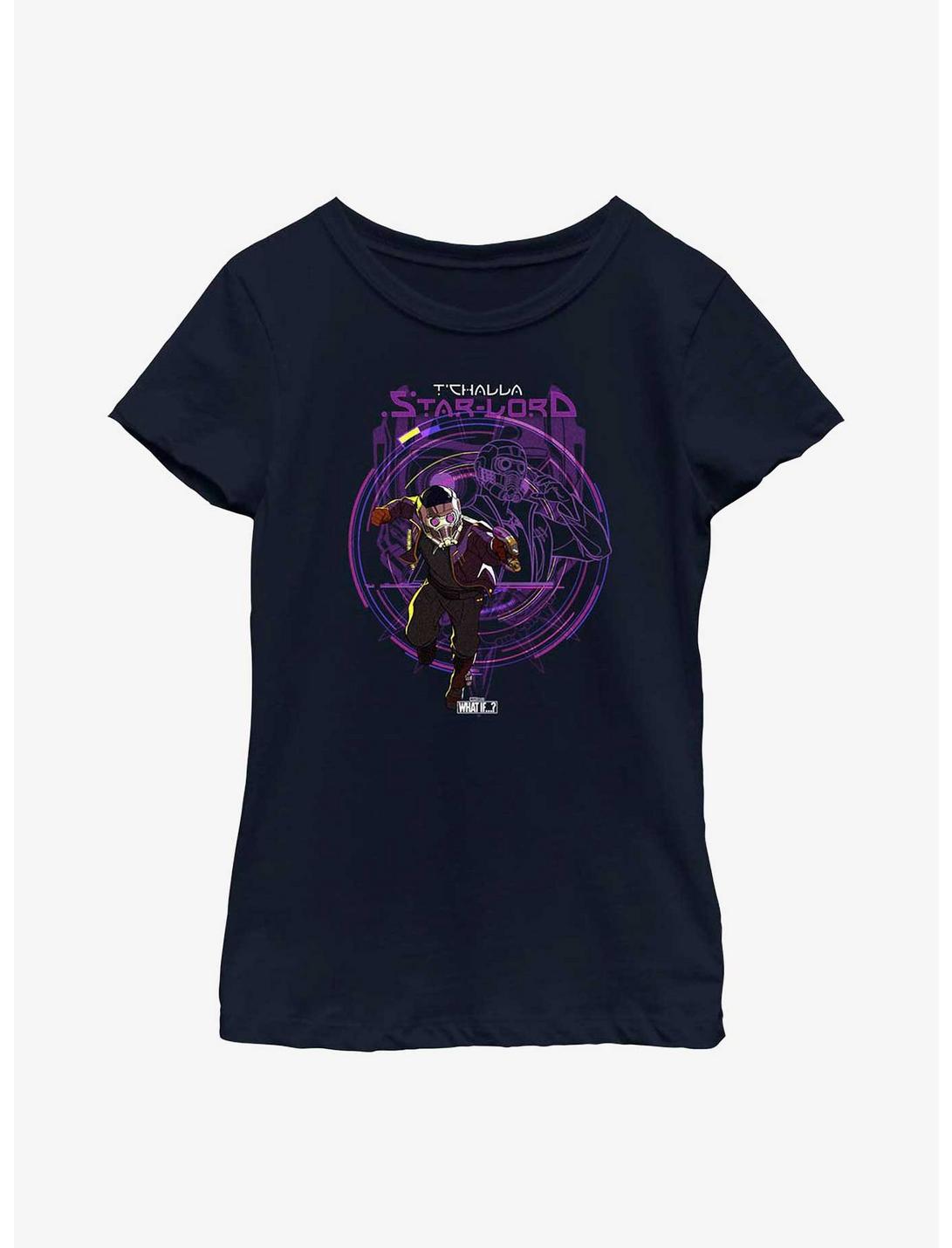 Marvel What If...? T'Challa Star-Lord Youth Girls T-Shirt, NAVY, hi-res
