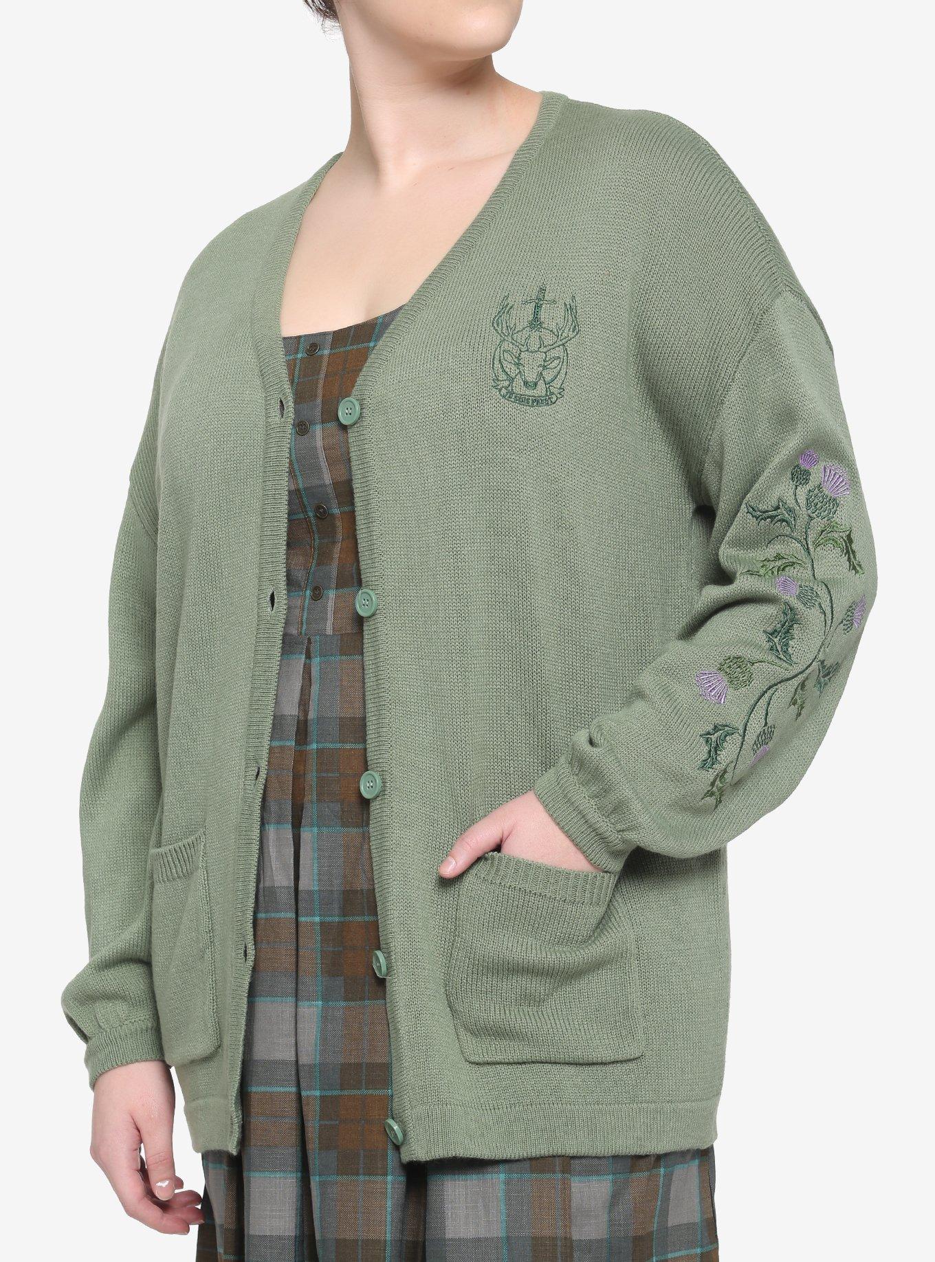 Outlander Thistle Sleeve Cardigan Plus Size, MULTI, hi-res