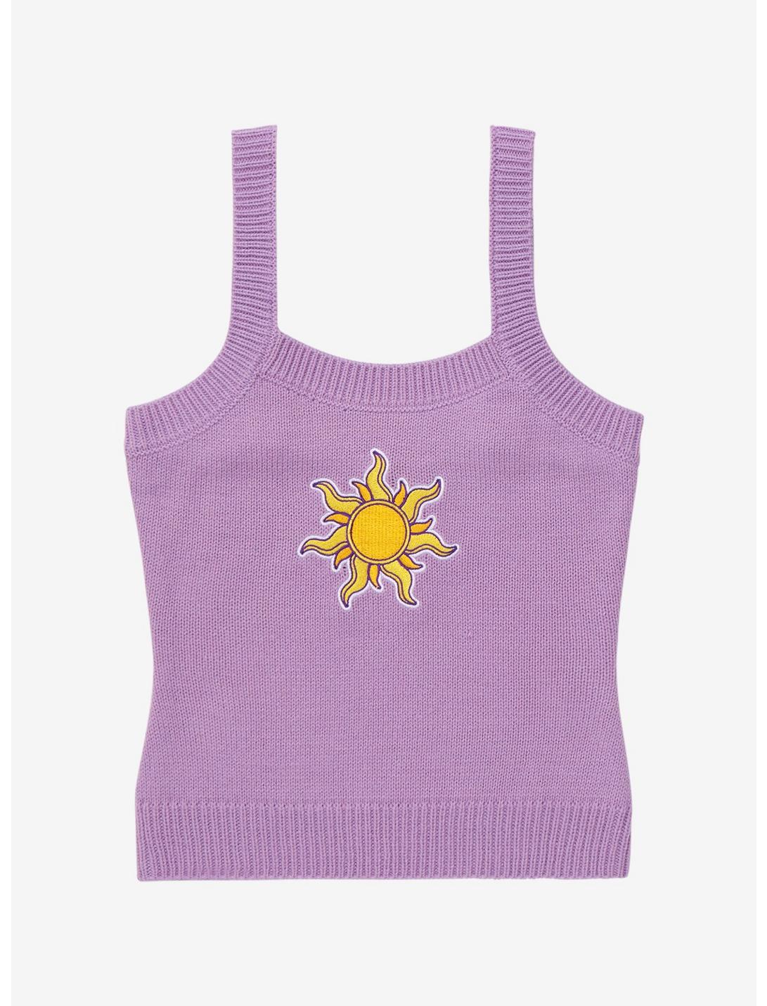 Disney Tangled Corona Sun Ribbed Women’s Sweater Tank Top - BoxLunch Exclusive, LILAC, hi-res