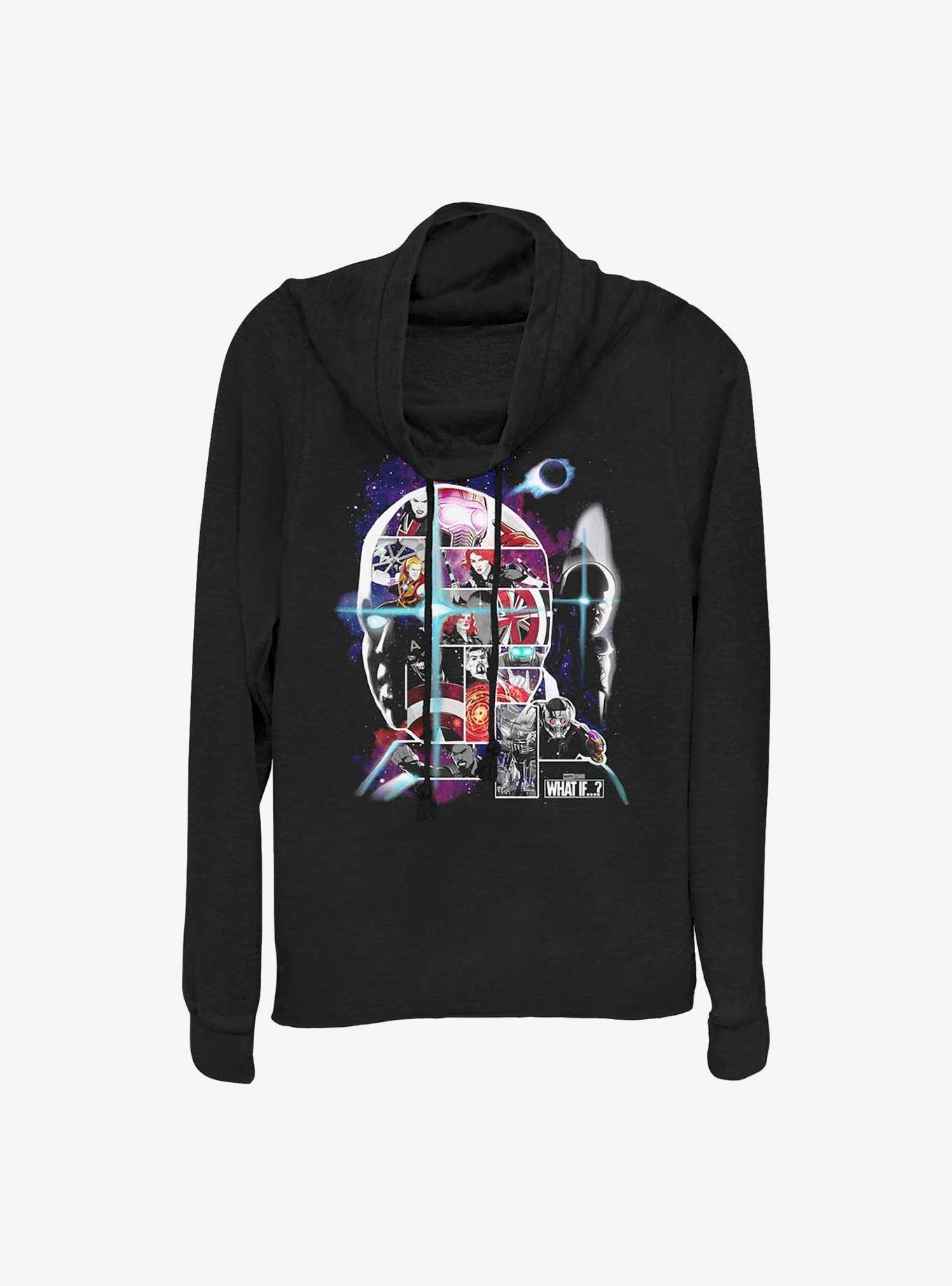 Marvel What If...? The Watcher Face Fill Cowlneck Long-Sleeve Girls Top, , hi-res