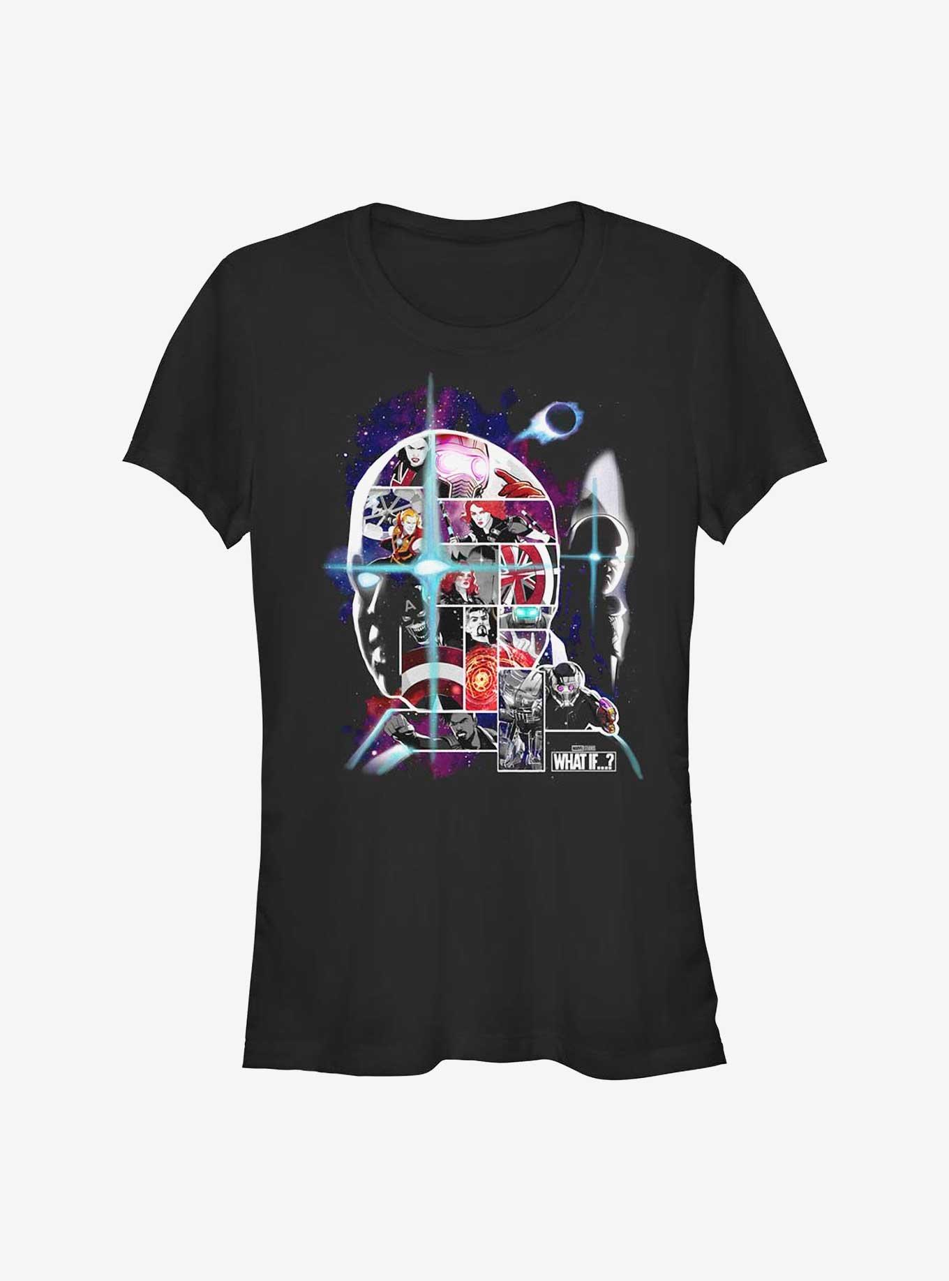 Marvel What If...? The Watcher Face Fill Girls T-Shirt, BLACK, hi-res