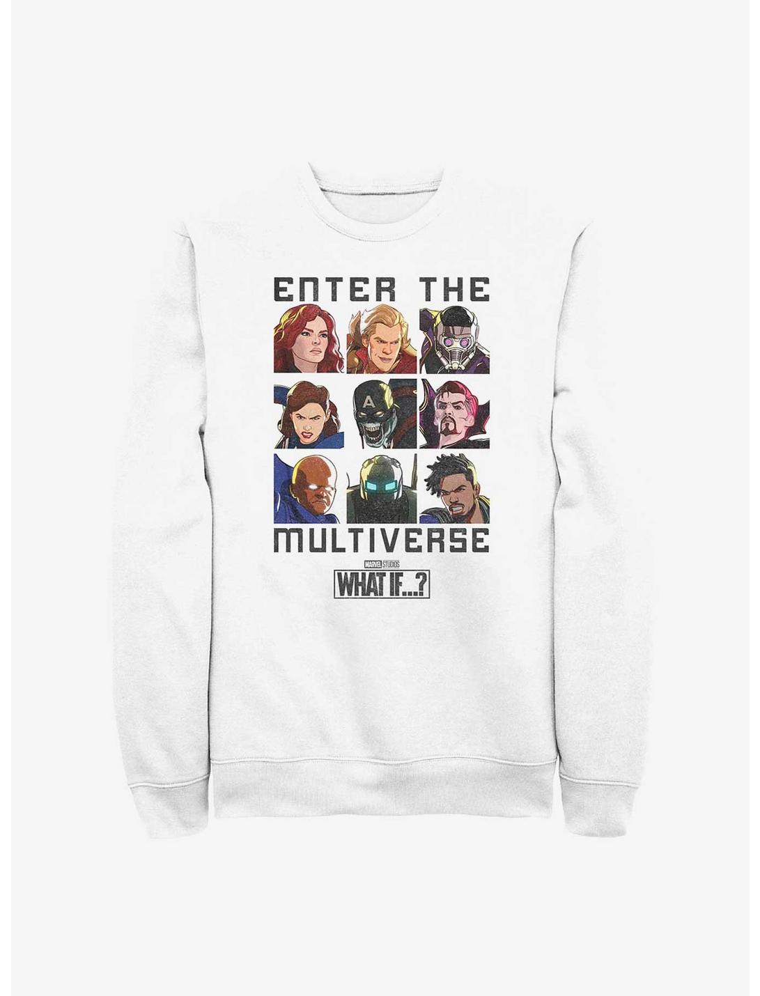 Marvel What If...? Enter The Multiverse Crew Sweatshirt, WHITE, hi-res