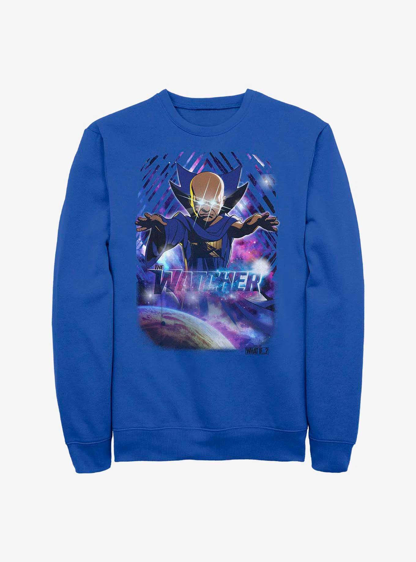 Marvel What If...? The Watcher Never Sleeps Crew Sweatshirt, ROYAL, hi-res