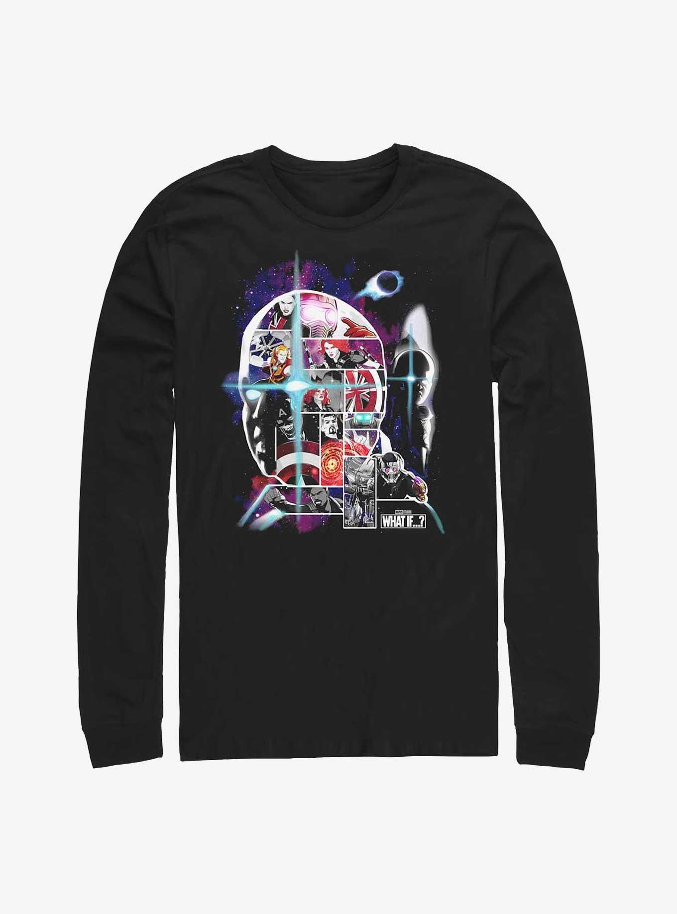 Marvel What If...? The Watcher Face Fill Long-Sleeve T-Shirt, BLACK, hi-res