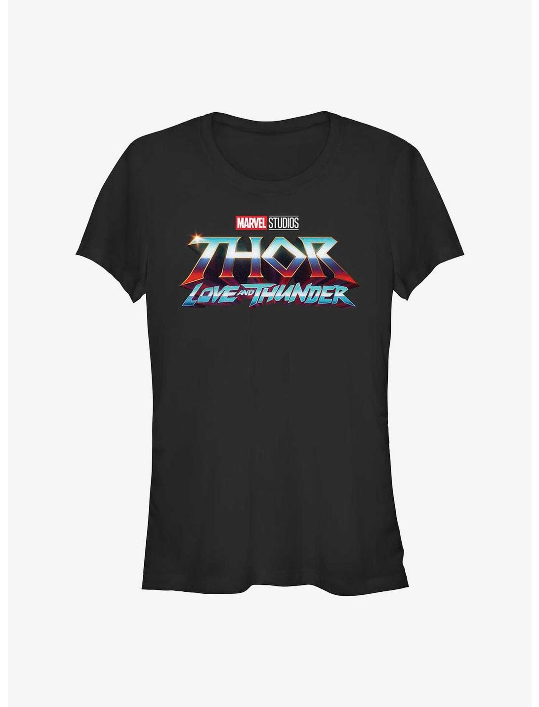 Marvel Thor: Love And Thunder Movie Logo Girls T-Shirt, BLACK, hi-res
