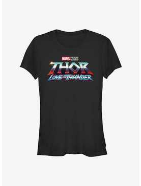 Marvel Thor: Love And Thunder Movie Logo Girls T-Shirt, BLACK, hi-res
