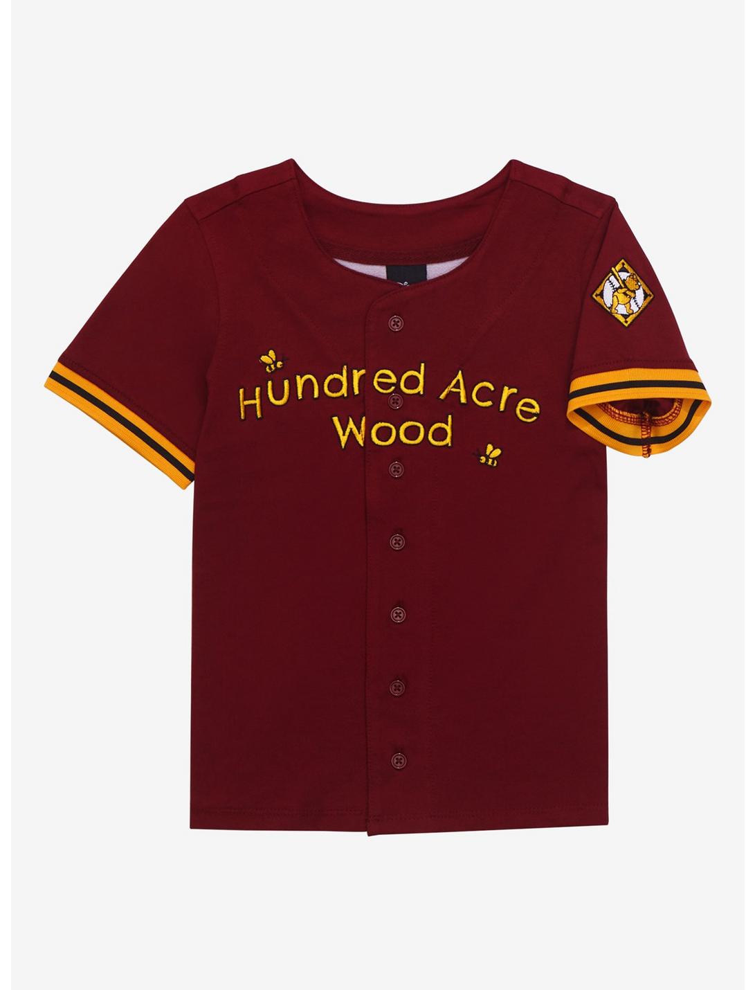 Disney Winnie the Pooh Hundred Acre Woods Toddler Baseball Jersey - BoxLunch Exclusive, BURGUNDY GOLD, hi-res
