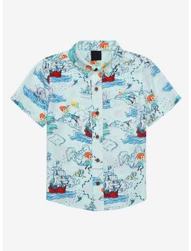 Disney Peter Pan Map Toddler Woven Button-Up - BoxLunch Exclusive, , hi-res