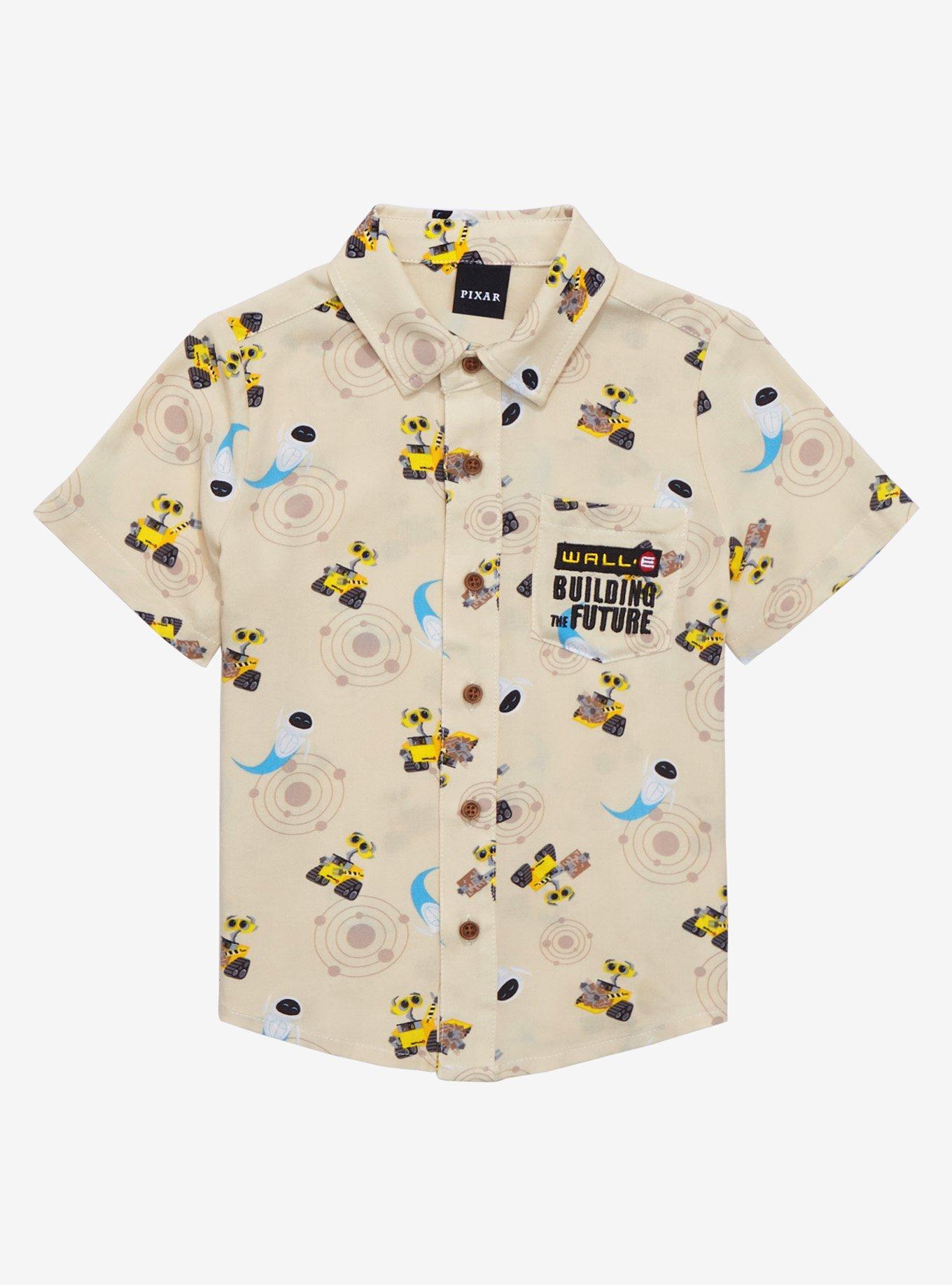 Disney Pixar WALL-E Building the Future Toddler Woven Button-Up - BoxLunch Exclusive, KHAKI, hi-res