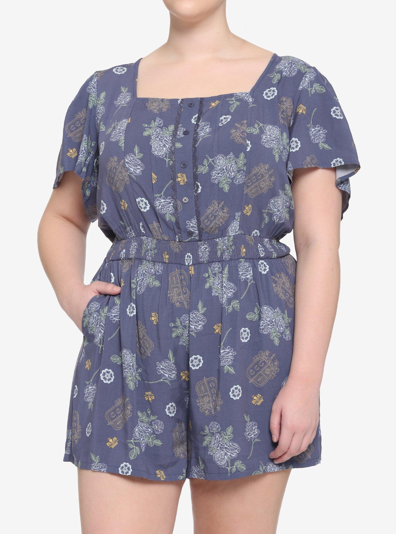 Outlander Floral Romper Plus Size, MULTI, hi-res