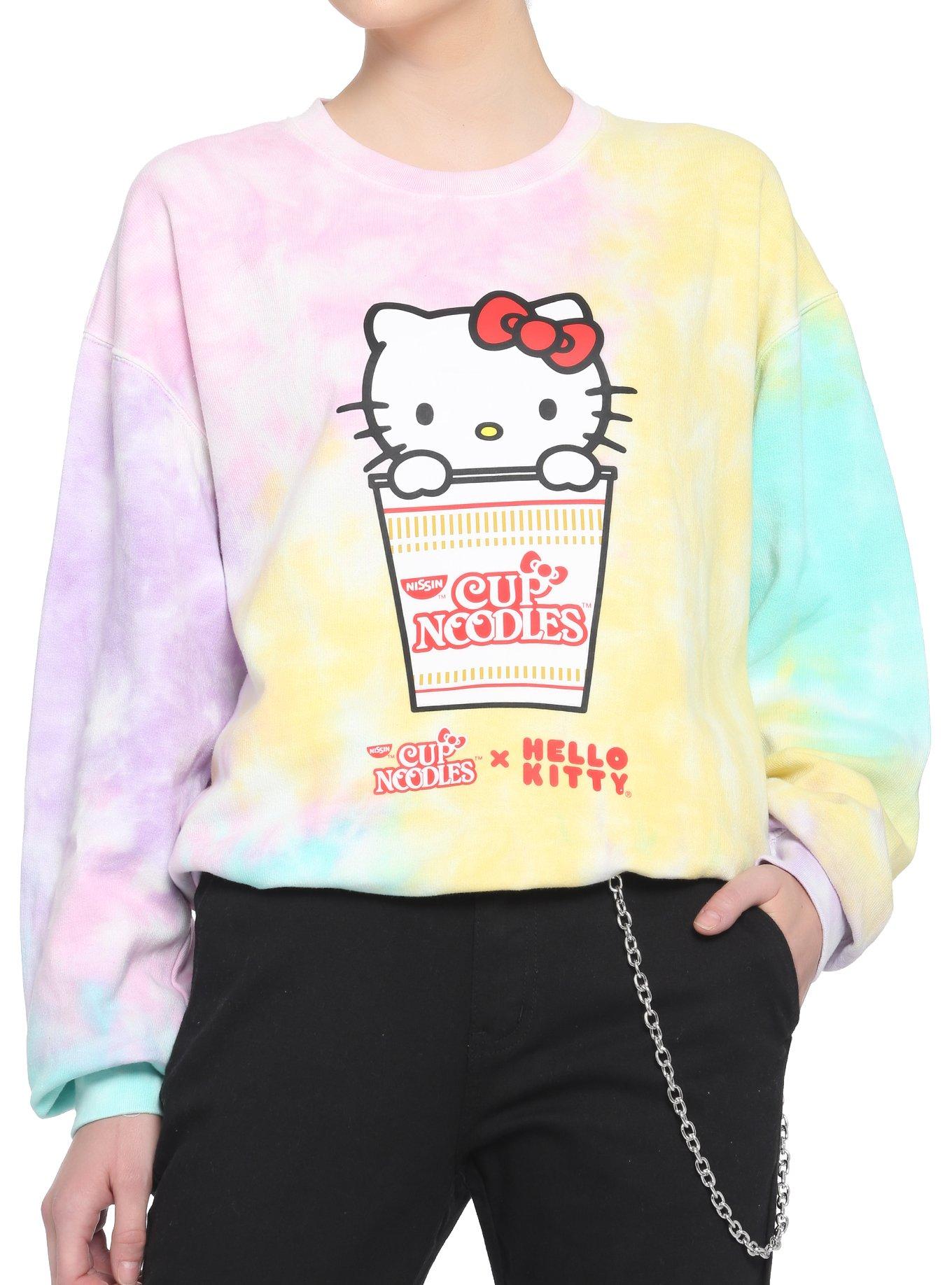 Nissin Cup Noodles X Hello Kitty Tie Dye Girls Sweatshirt Hot Topic