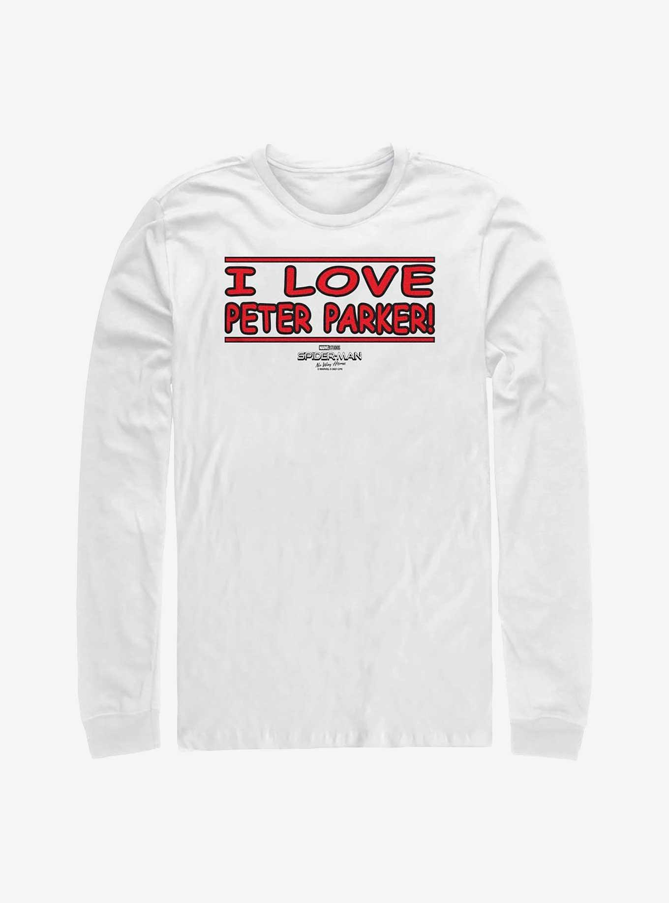 Marvel Spider-Man: No Way Home Love Peter Parker Long-Sleeve T-Shirt, WHITE, hi-res