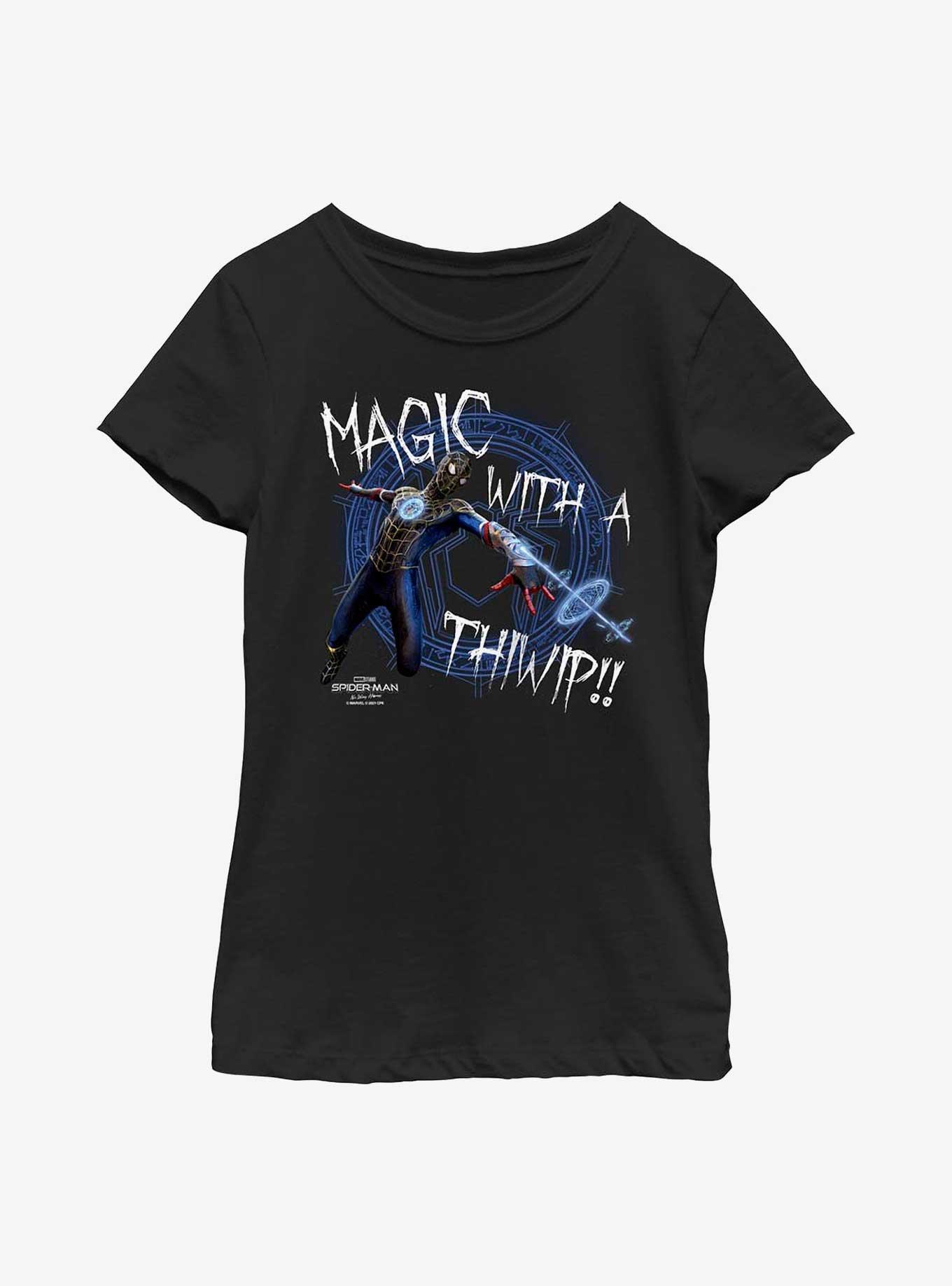 Marvel Spider-Man: No Way Home Magic Thiwip Youth Girls T-Shirt, BLACK, hi-res