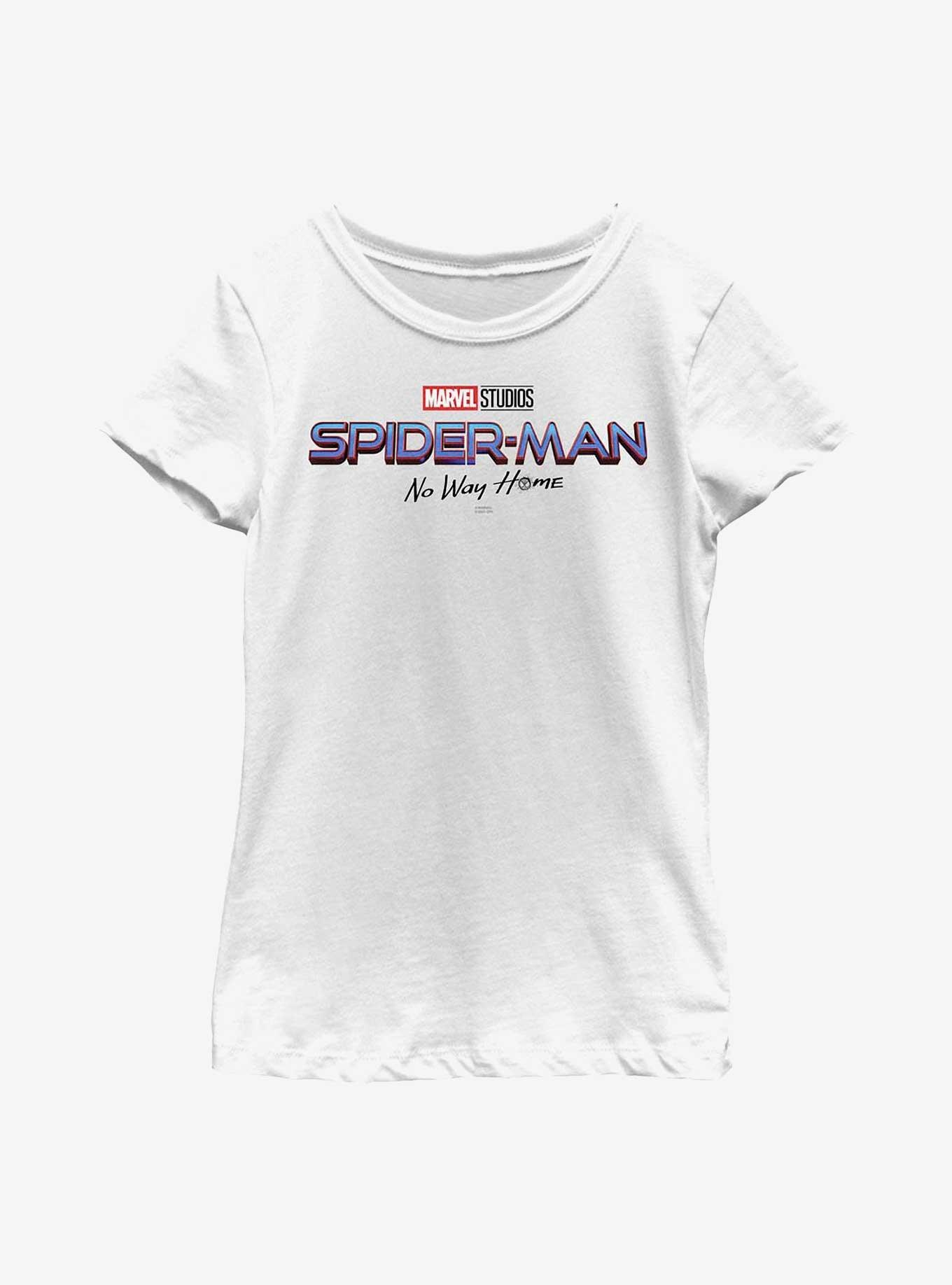 Marvel Spider-Man: No Way Home Logo Youth Girls T-Shirt, WHITE, hi-res