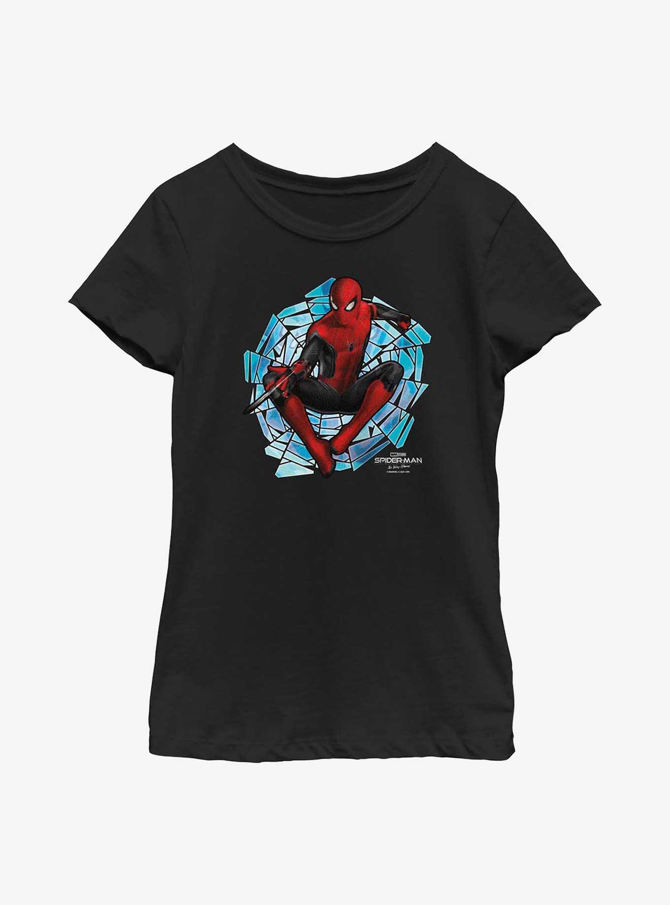 Marvel Spider-Man: No Way Home Spinning Webs Youth Girls T-Shirt, BLACK, hi-res