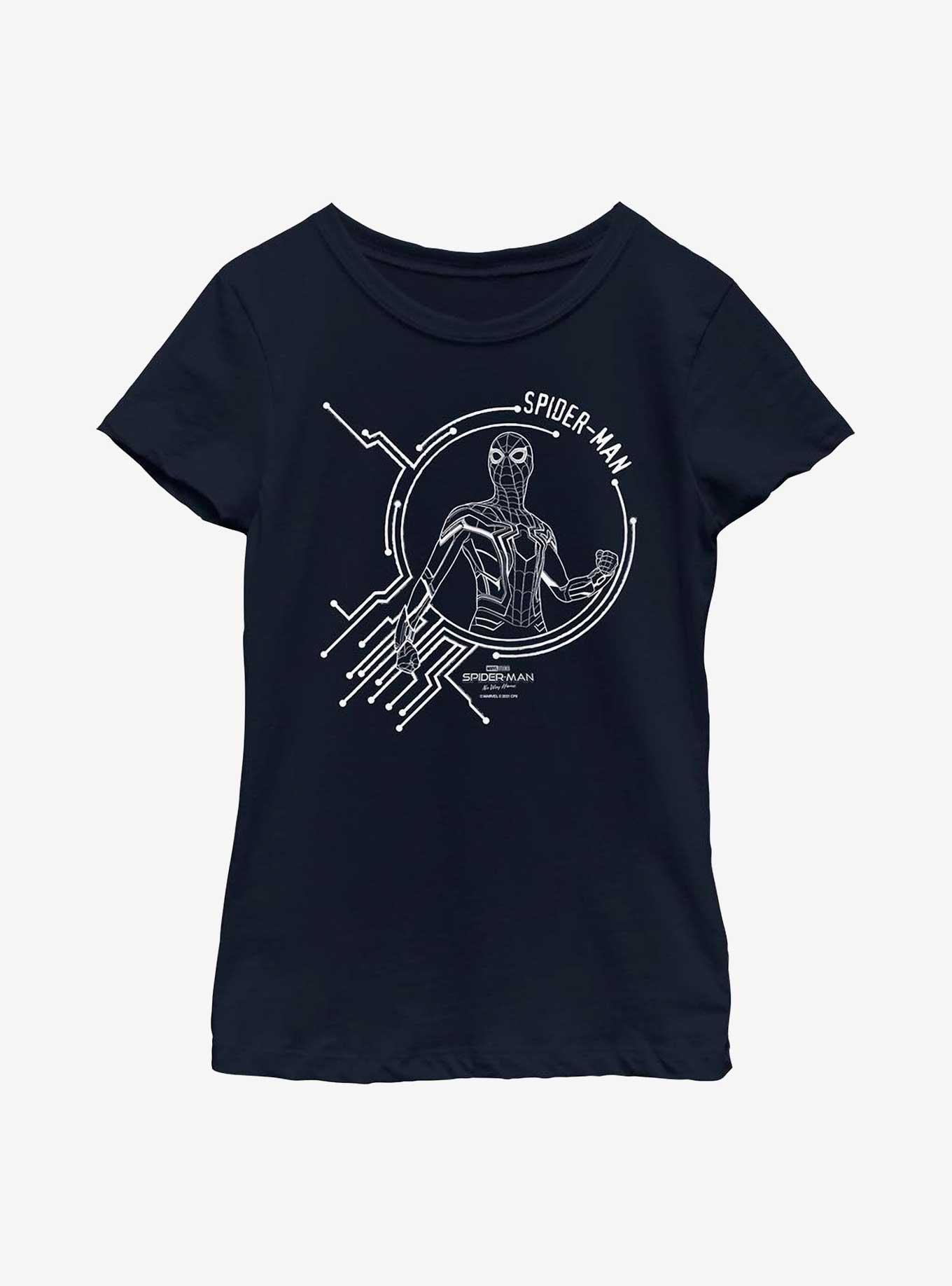 Marvel Spider-Man: No Way Home Tech Youth Girls T-Shirt, NAVY, hi-res