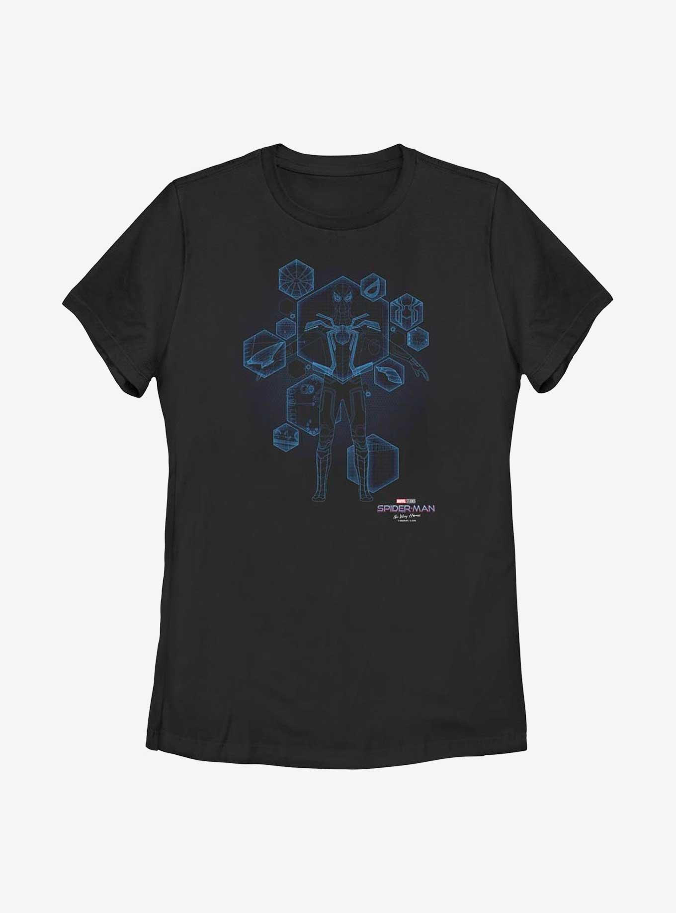 Marvel Spider-Man: No Way Home Blue Print Ready Womens T-Shirt, BLACK, hi-res