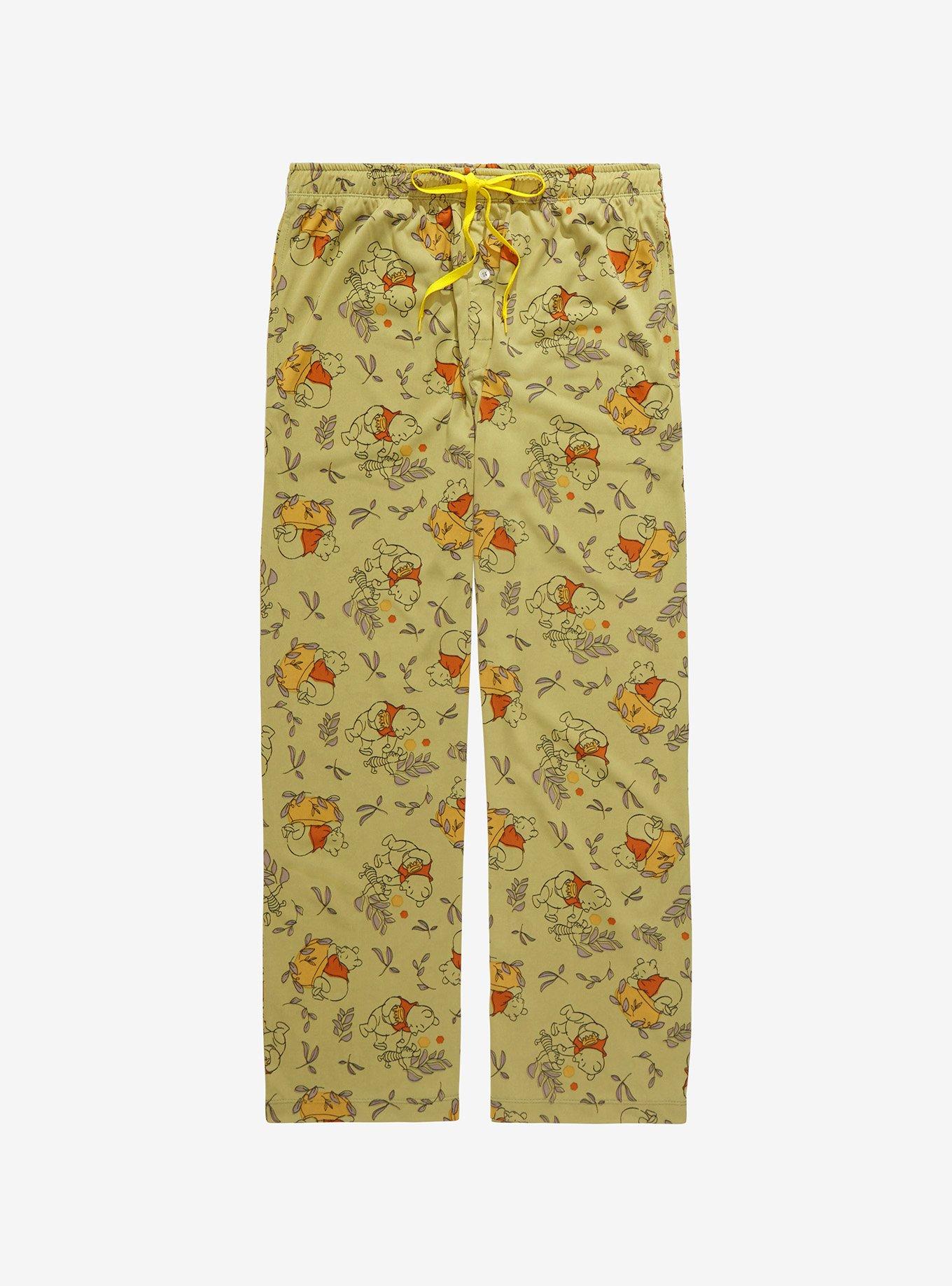 Disney Women's Winnie The Pooh Sketch Toss Print Loungewear Pajama Pants  (MD) Blue